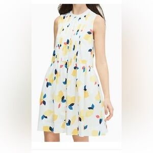 Kate Spade Lemon Print Dress with Blue Accents